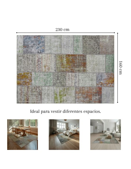 Alfombra Bremen | Diseño patchwork multicolor moderno | 4 tamaños disponibles