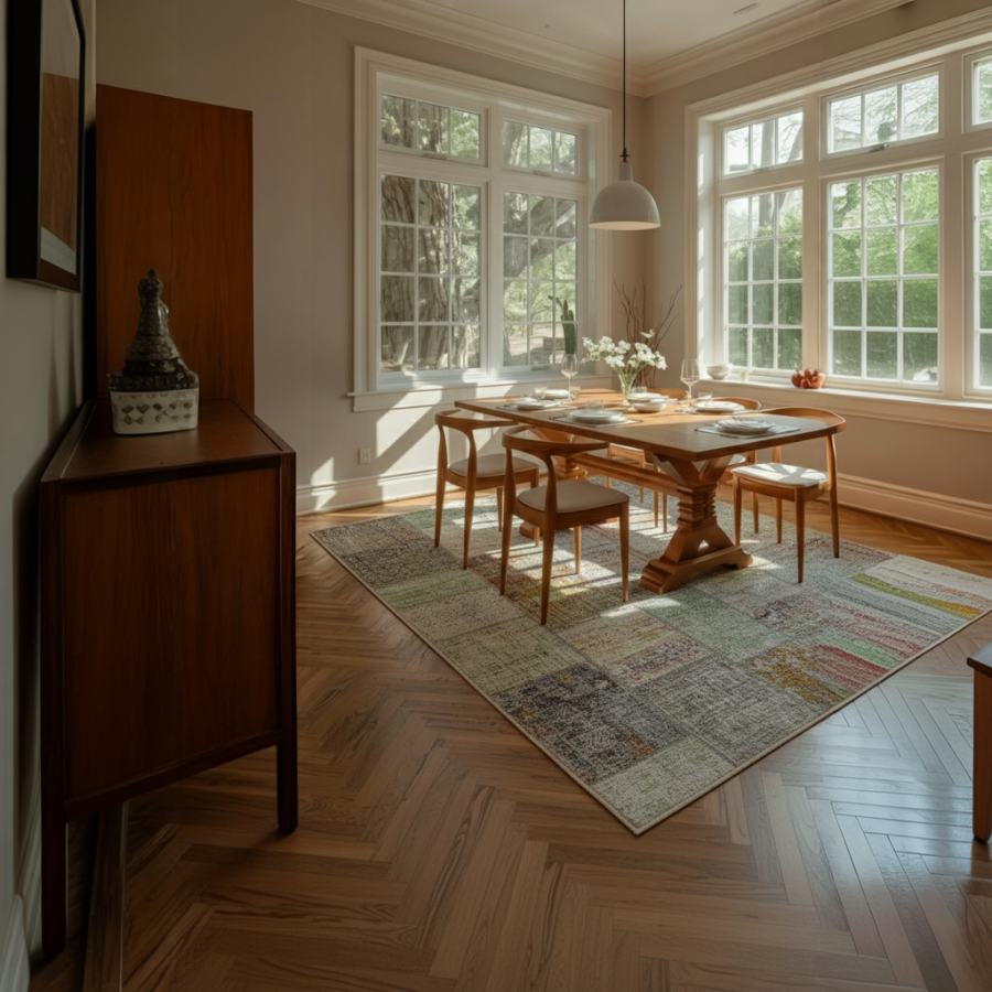 Alfombra Bremen | Diseño patchwork multicolor moderno | 4 tamaños disponibles