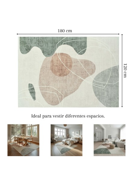 Alfombra Lyon | Diseño abstracto moderno en tonos suaves | 4 tamaños disponibles
