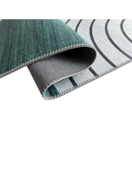 Alfombra Niza | Diseño geométrico moderno en tonos verde y negro | 4 tamaños disponibles