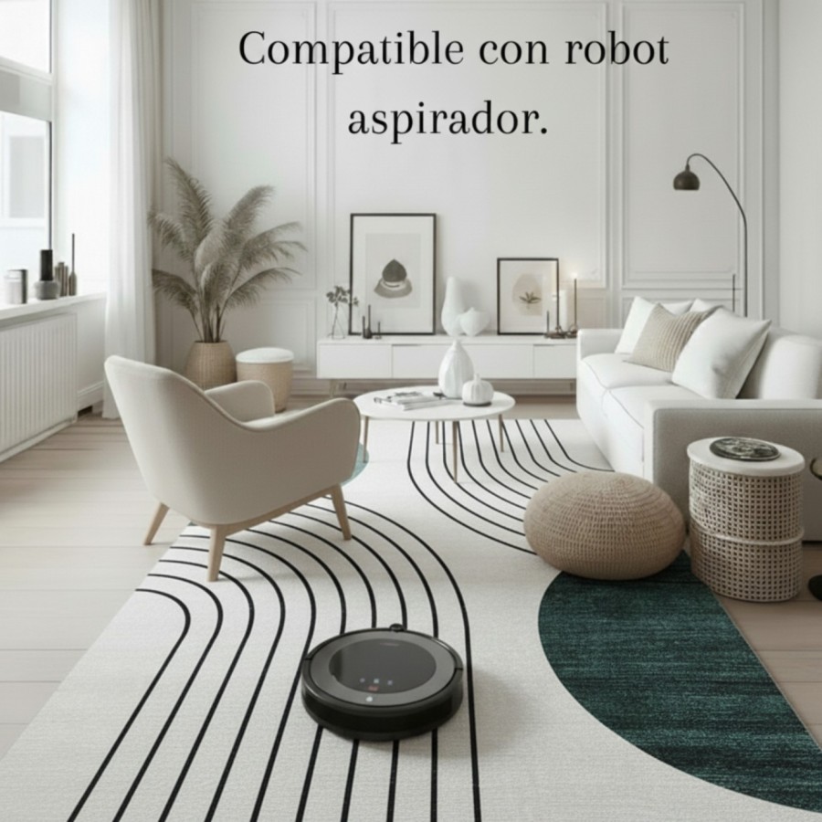 Alfombra Niza | Diseño geométrico moderno en tonos verde y negro | 4 tamaños disponibles