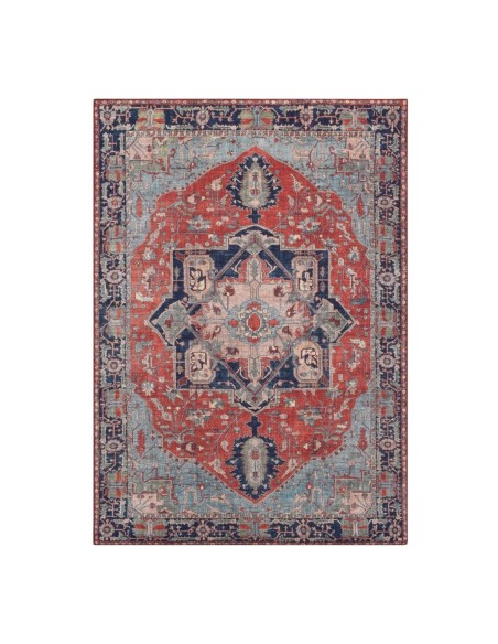 Alfombra Delhi | Diseño oriental clásico en tonos rojos y azules | 4 tamaños disponibles