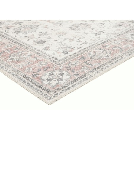Alfombra Agra | Diseño clásico floral en tonos gris y rosa empolvado | 4 tamaños disponibles