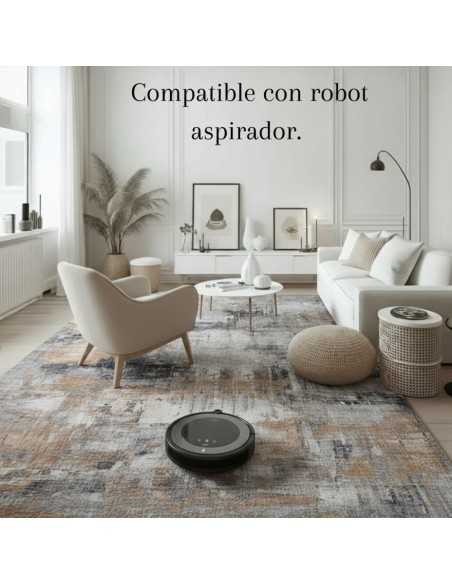 Alfombra Cashmere Gold | Diseño abstracto moderno en tonos dorados y grises | 3 tamaños disponibles