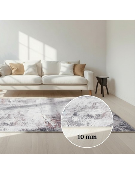 Alfombra Cashmere Violet| Diseño abstracto moderno en tonos dorados y grises | 3 tamaños disponibles