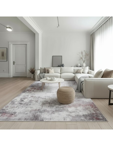 Alfombra Cashmere Violet| Diseño abstracto moderno en tonos dorados y grises | 3 tamaños disponibles