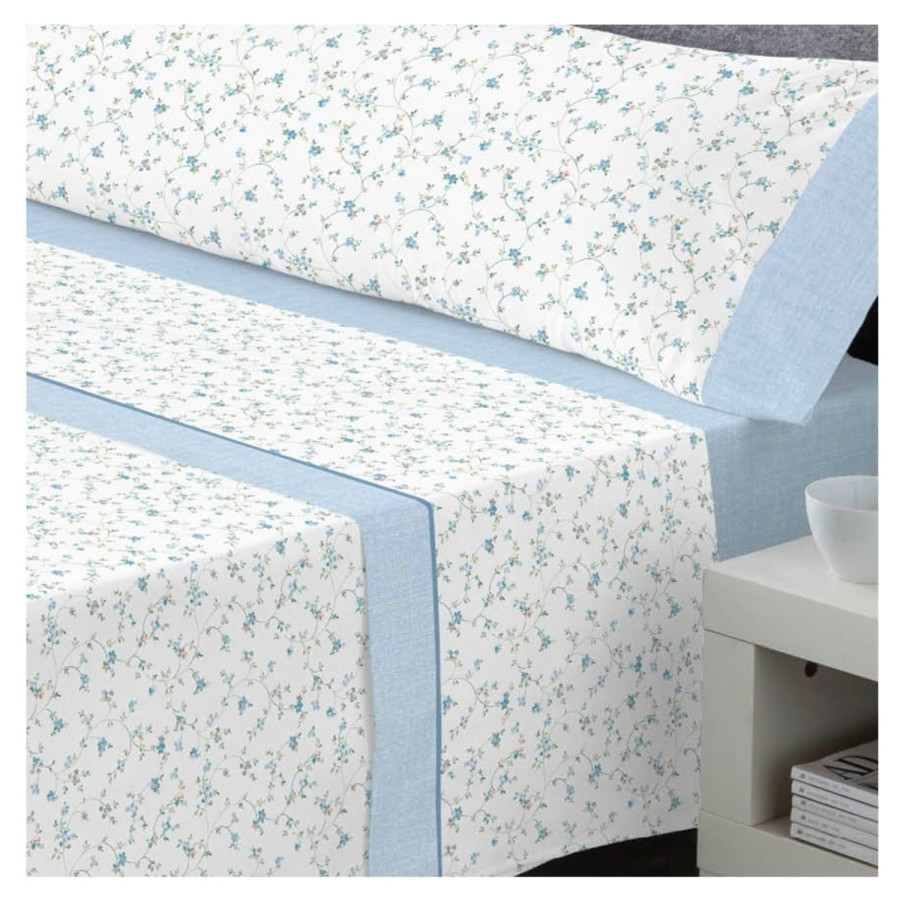 Juego de Sábanas 144 Hilos XESCA AZUL 48% Algodón