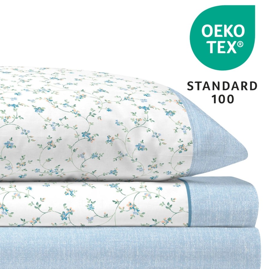 Juego de Sábanas 144 Hilos XESCA AZUL 48% Algodón