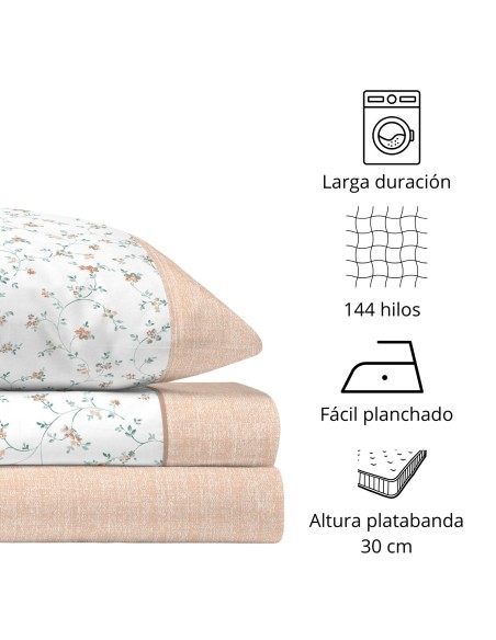 Juego de Sábanas 144 Hilos XESCA MELOCOTON 48% Algodón