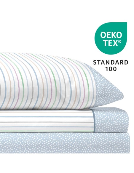 Juego de Sábanas 144 Hilos VITO AZUL 48% Algodón