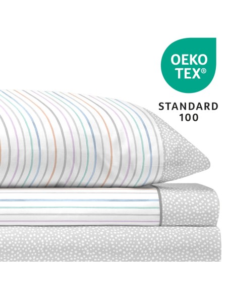 Juego de Sábanas 144 Hilos VITO GRIS 48% Algodón
