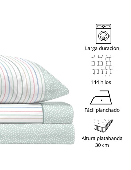 Juego de Sábanas 144 Hilos VITO MENTA 48% Algodón