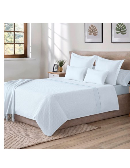 Juego de Sábanas 144 Hilos RIVER AZUL 48% Algodón