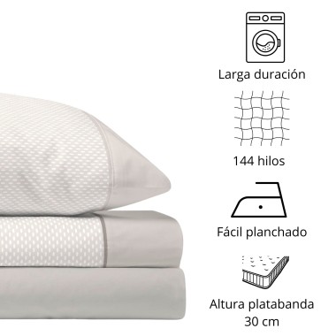 Juego de Sábanas 144 Hilos RIVER LINO 48% Algodón 2