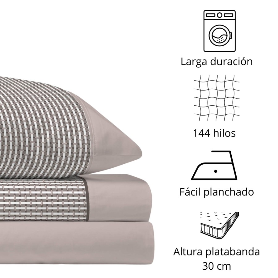 Juego de Sábanas 144 Hilos KAEL LINO 48% Algodón