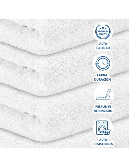 Toalla Mónaco 100% Algodón 450gr - Blanco | Deslan Internacional