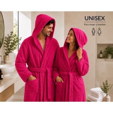 Albornoz Capucha 100% Algodón 450gr - Fuxia | Deslan Internacional 2