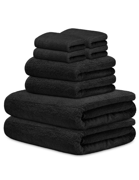 Toalla Mónaco 100% Algodón 450gr - Negro | Deslan Internacional