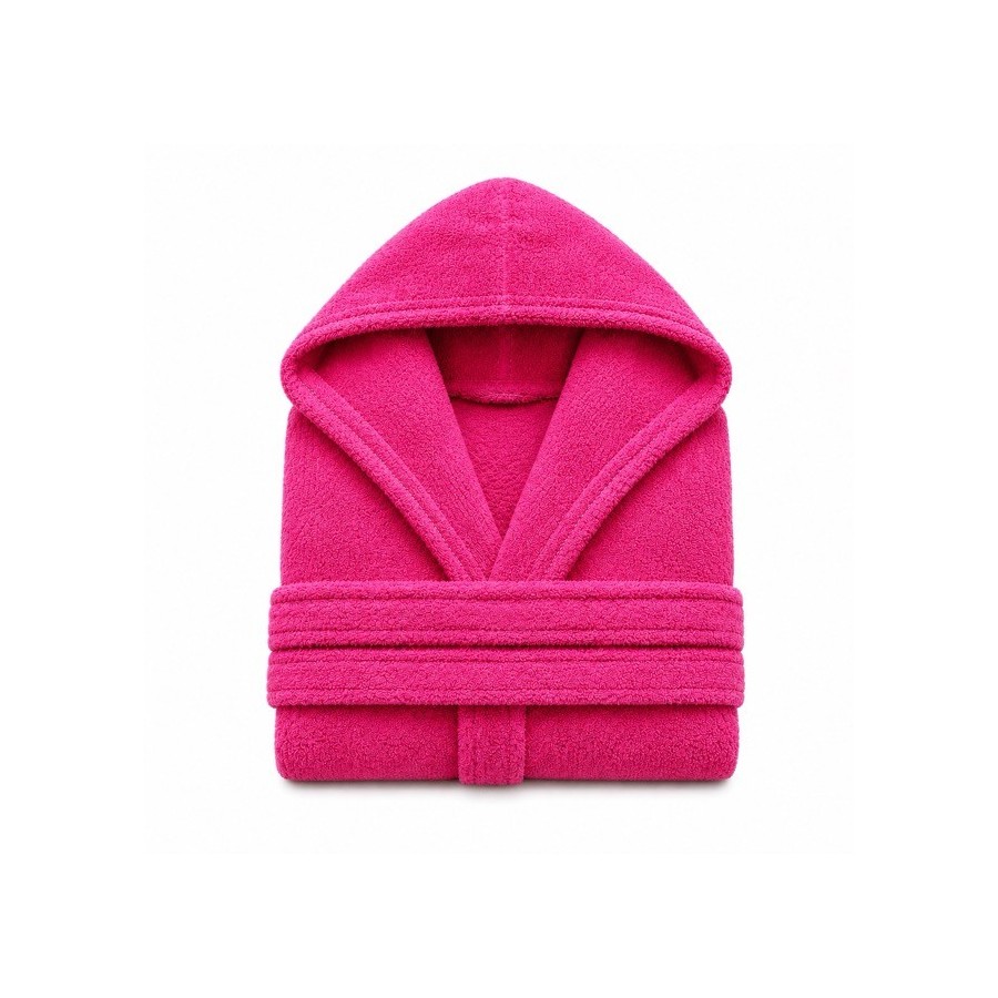 Albornoz Capucha 100% Algodón 450gr - Fuxia | Deslan Internacional