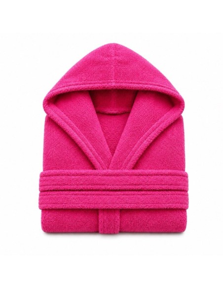 Albornoz Capucha 100% Algodón 450gr - Fuxia | Deslan Internacional