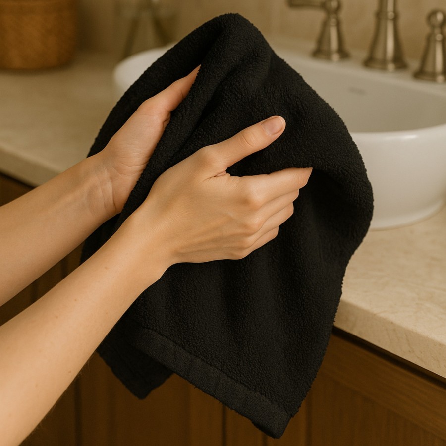 Toalla Mónaco 100% Algodón 450gr - Negro | Deslan Internacional