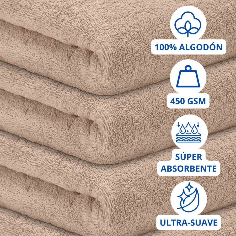 Toalla Mónaco 100% Algodón 450gr - Camel | Deslan Internacional