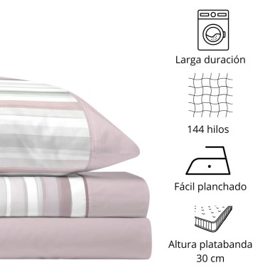 Juego de Sábanas 144 Hilos ALEX VIOLET 48% Algodón 2