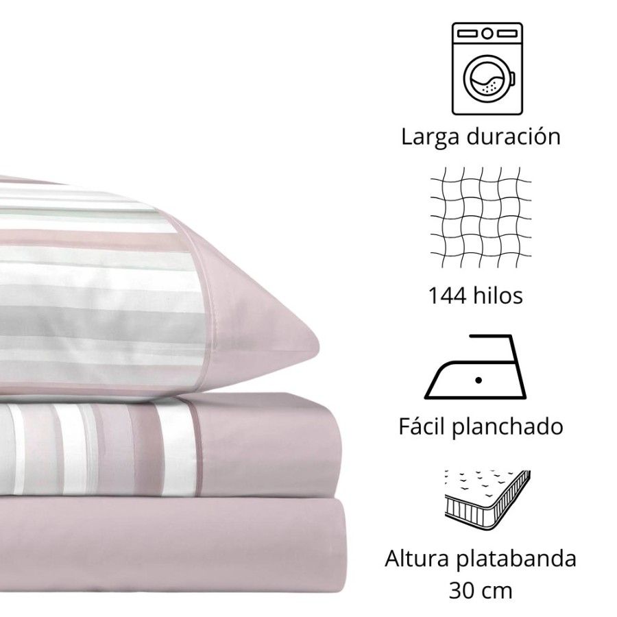 Juego de Sábanas 144 Hilos ALEX VIOLET 48% Algodón
