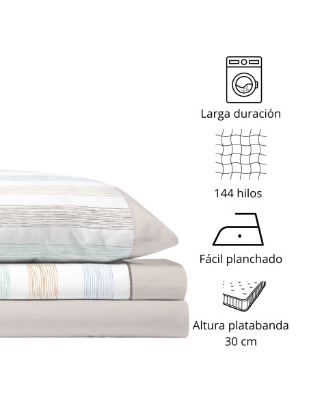 Juego de Sábanas 144 Hilos IBON BEIGE 48% Algodón