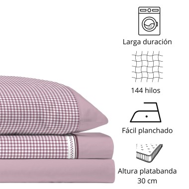 Juego de Sábanas 144 Hilos MATT VIOLET 48% Algodón 2