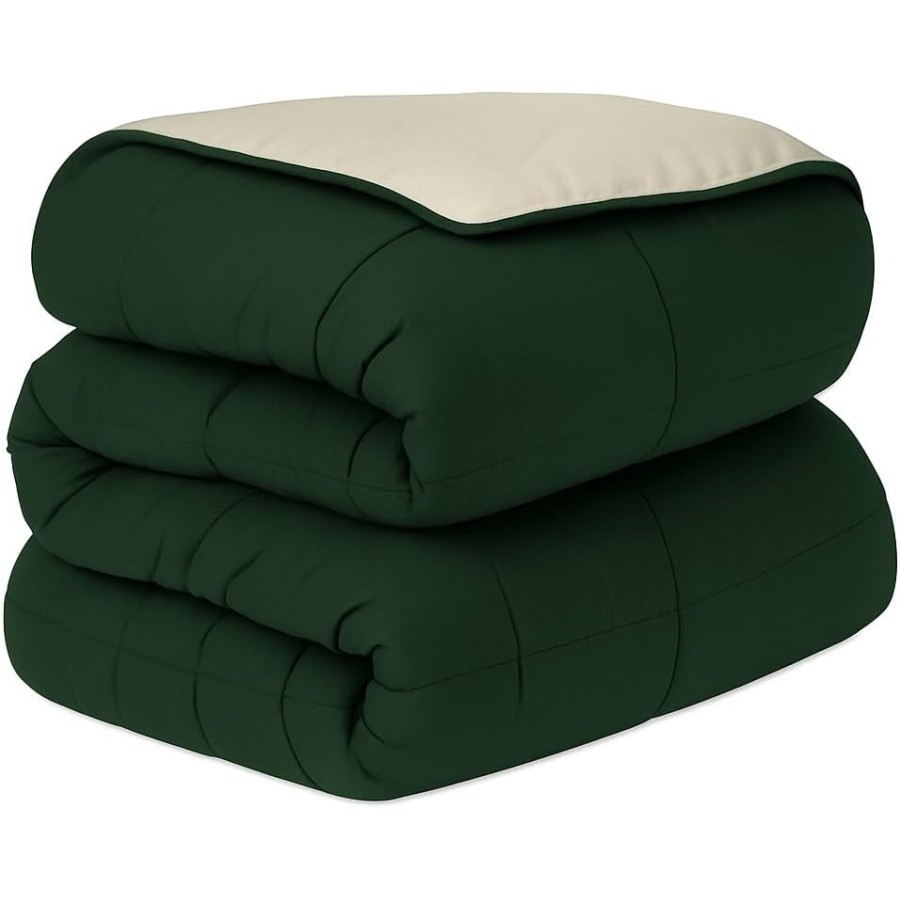 Relleno Nórdico BERLIN 400 GSM Reversible Verde y Beige | Oeko-Tex | Deslan Internacional