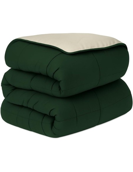 Relleno Nórdico BERLIN 400 GSM Reversible Verde y Beige | Oeko-Tex | Deslan Internacional