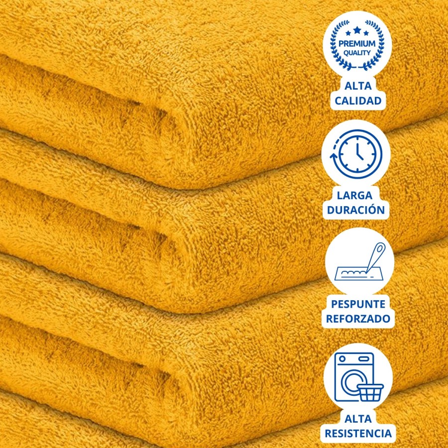 Toalla Mónaco 100% Algodón 450gr - Oro | Deslan Internacional