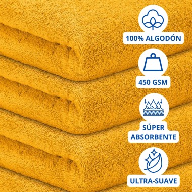 Toalla Mónaco 100% Algodón 450gr - Oro | Deslan Internacional 2