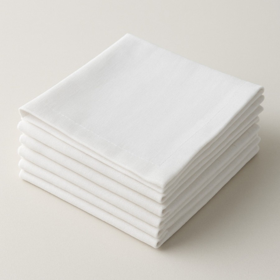 Servilletas Blancas de Tela 45x45 cm Pack 6 | Deslan Internacional