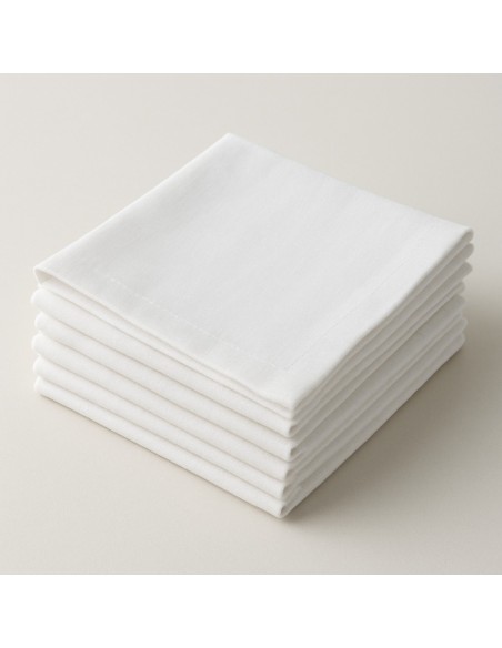 Servilletas Blancas de Tela 45x45 cm Pack 6 | Deslan Internacional