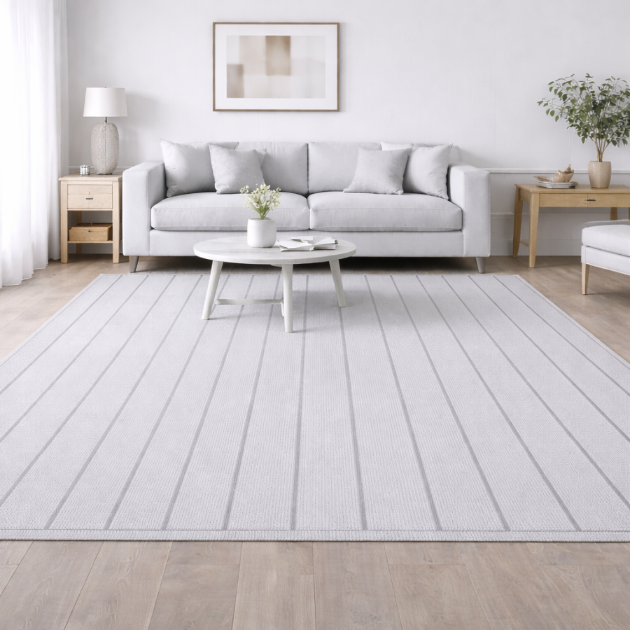 Alfombra Vinílica Mirel - Gris Antideslizante y Lavable | Deslan Internacional