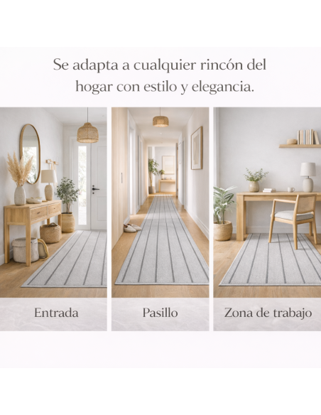 Alfombra Vinílica Mirel - Gris Antideslizante y Lavable | Deslan Internacional
