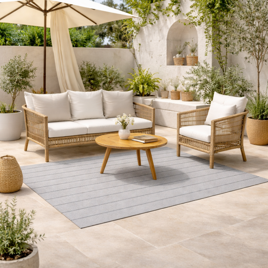 Alfombra Vinílica Mirel - Gris Antideslizante y Lavable | Deslan Internacional