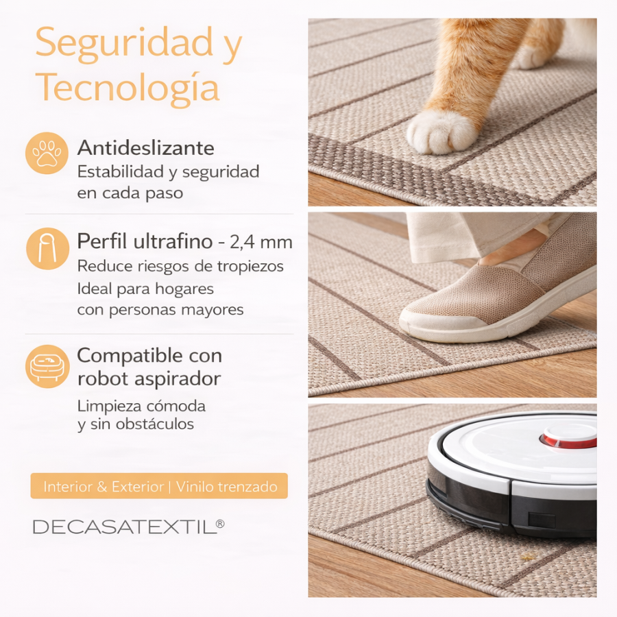 Alfombra Vinílica Mirel - Beige Antideslizante y Lavable | Deslan Internacional