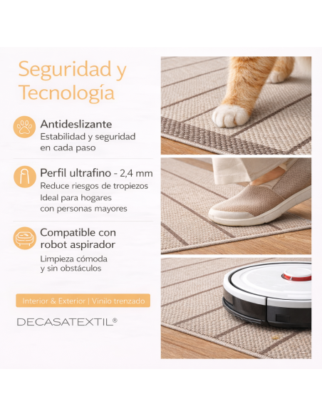 Alfombra Vinílica Mirel - Beige Antideslizante y Lavable | Deslan Internacional