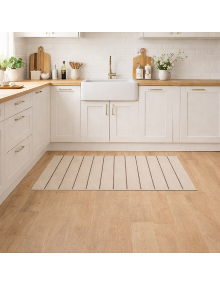 Alfombra Vinílica Mirel - Beige Antideslizante y Lavable | Deslan Internacional