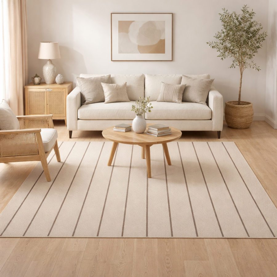 Alfombra Vinílica Mirel - Beige Antideslizante y Lavable | Deslan Internacional