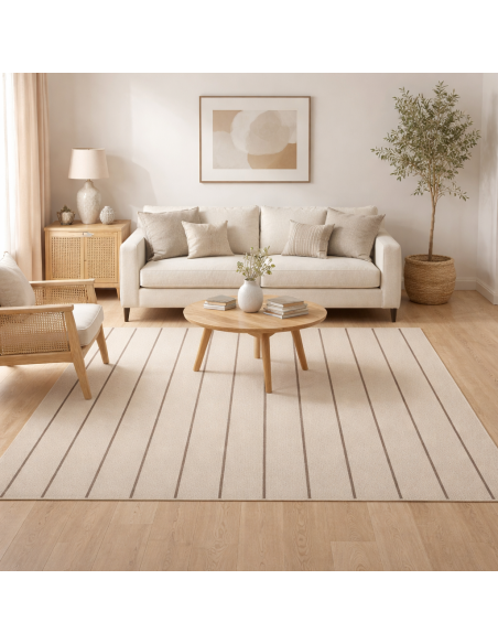 Alfombra Vinílica Mirel - Beige Antideslizante y Lavable | Deslan Internacional