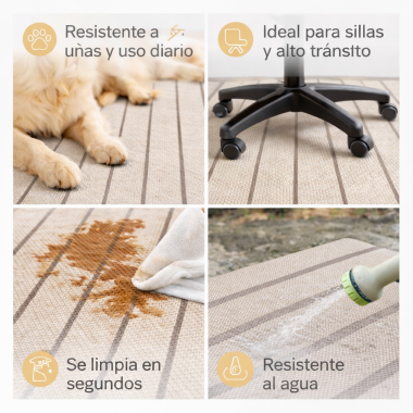 Alfombra Vinílica Mirel - Beige Antideslizante y Lavable | Deslan Internacional 2