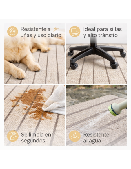 Alfombra Vinílica Mirel - Beige Antideslizante y Lavable | Deslan Internacional