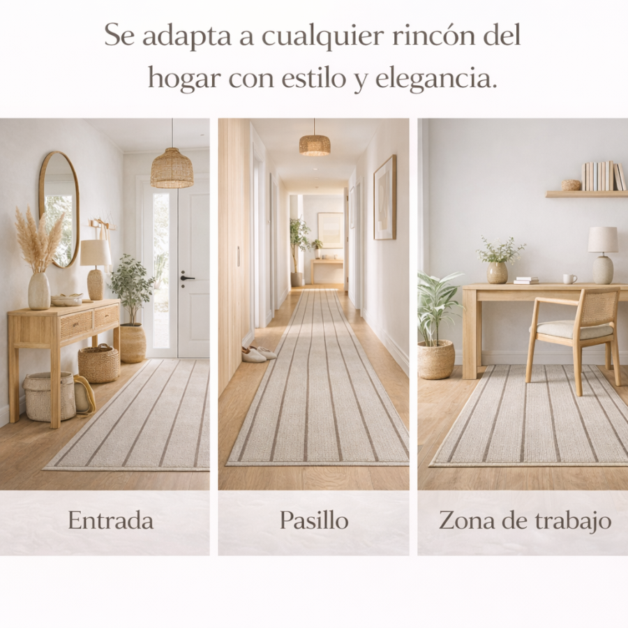 Alfombra Vinílica Mirel - Beige Antideslizante y Lavable | Deslan Internacional