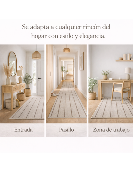 Alfombra Vinílica Mirel - Beige Antideslizante y Lavable | Deslan Internacional