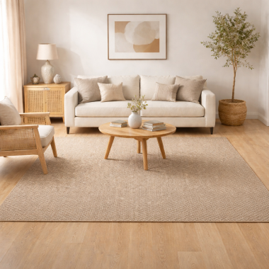 Alfombra Vinílica Mirel - Beige Antideslizante y Lavable | Deslan Internacional 2