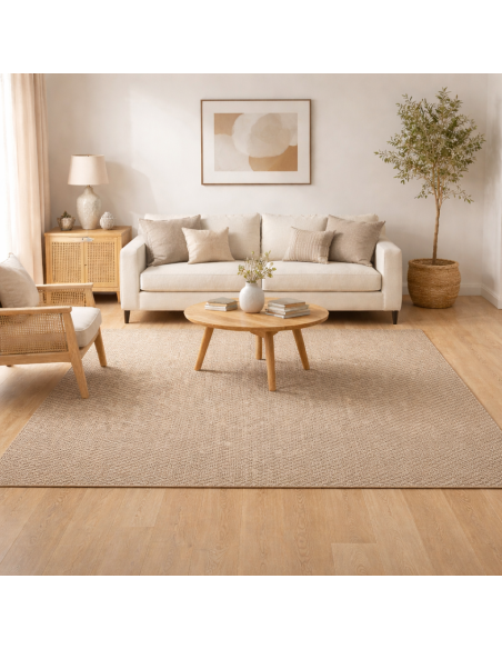 Alfombra Vinílica Mirel - Beige Antideslizante y Lavable | Deslan Internacional